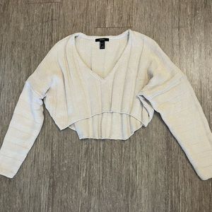 Cropped Long Sleeve Beige Sweater from Forever 21